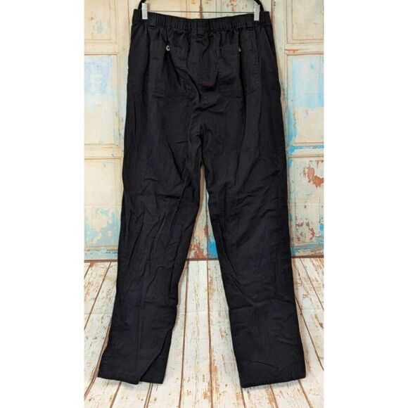 Kingsize Mens L 40 Tall Black Pants Cotton Solid Pockets Button Zip Stretch - Picture 3 of 9